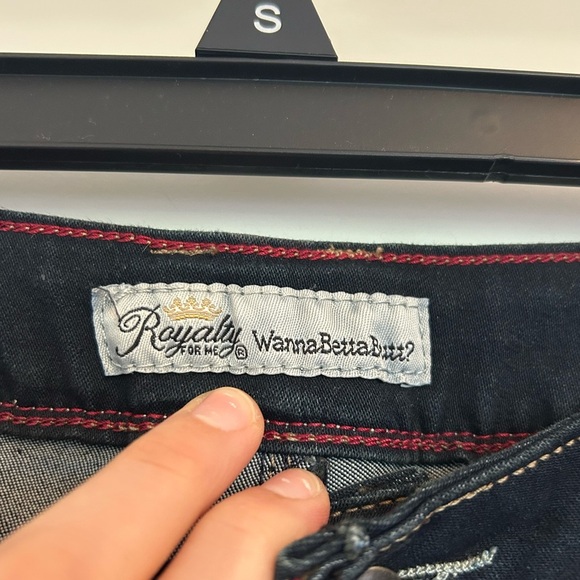 Royalty stretchy Denim Bermuda Shorts with Embroidered Pockets - Picture 3 of 5